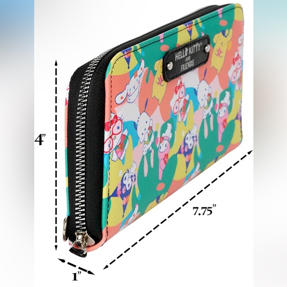 Hello Kitty Wallet Wristlet Zip Clutch Faux Leather Pochacco Kuromi Cinnamoroll - Picture 5 of 6